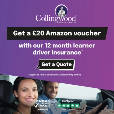 Get a £20 Amazon voucher with Collingwood learner driver insurance. Get a quote now!